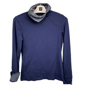 Athleta Crusade Yoga Top Long Sleeve Size XS Dark Blue/Violet with Gray